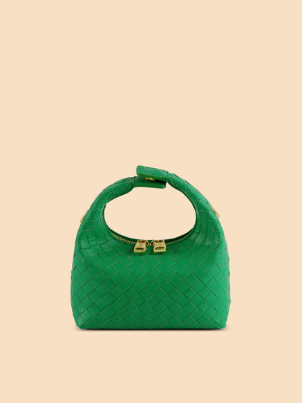 SINBONO Vienna Green Braided Leather Handbags -Vegan Leather Women Bag