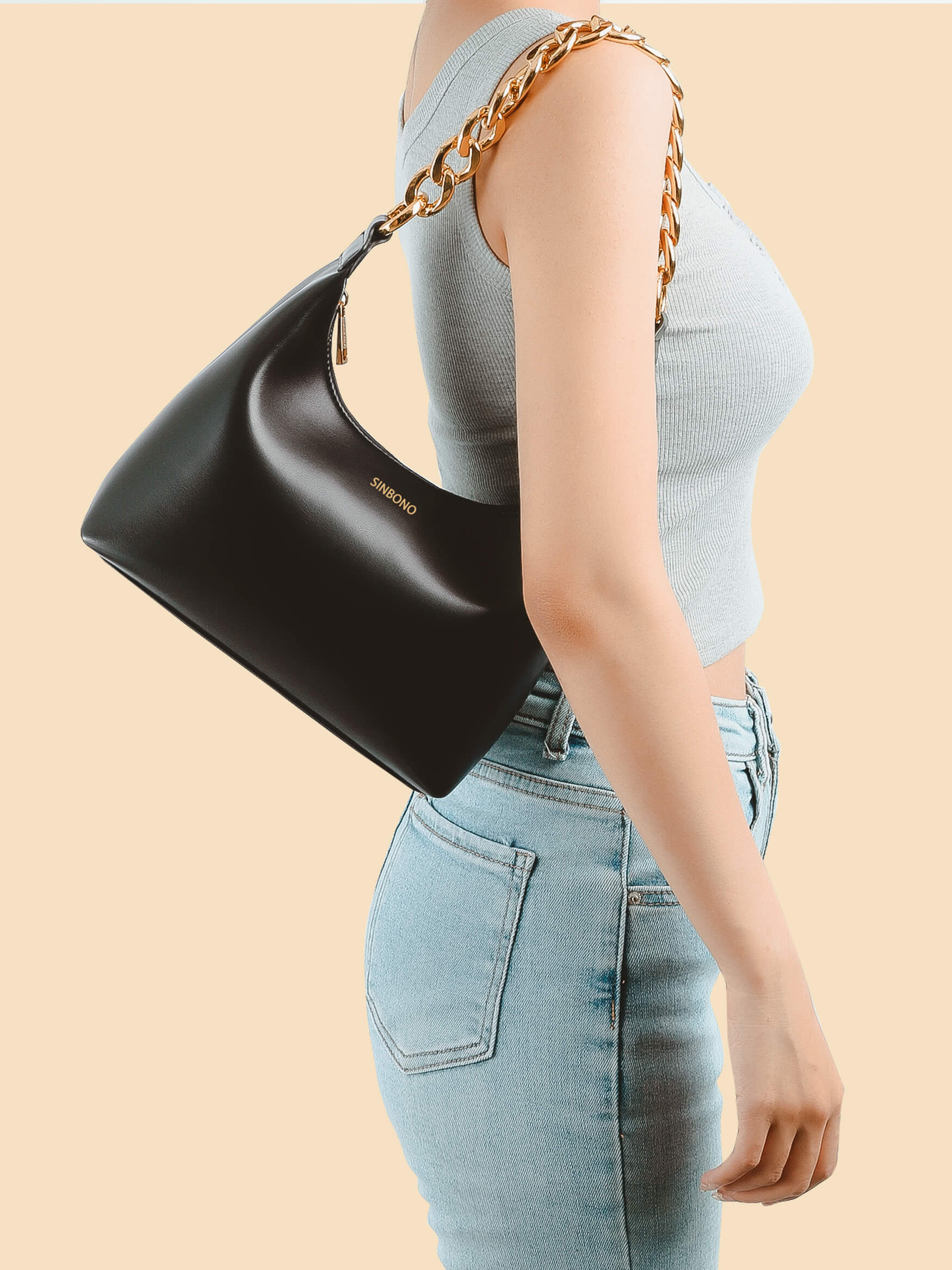 SINBONO Black Shoulder Satchel Crossbody Women's Handbags