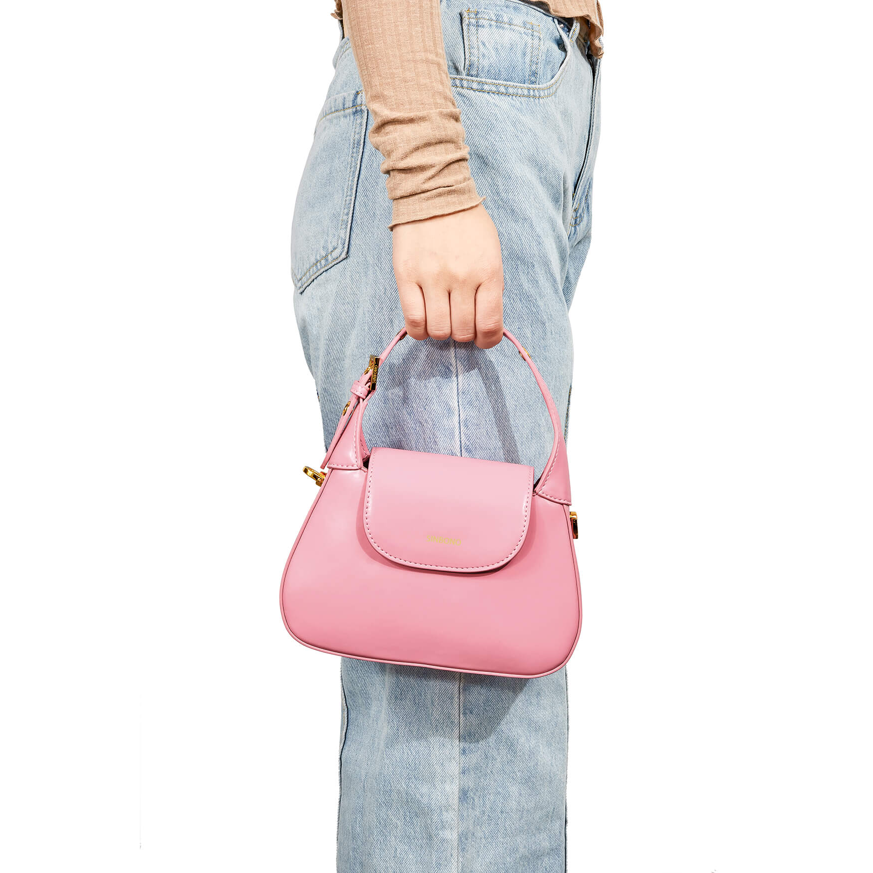 SINBONO Alice Top Handle Crossbody Bag Pink