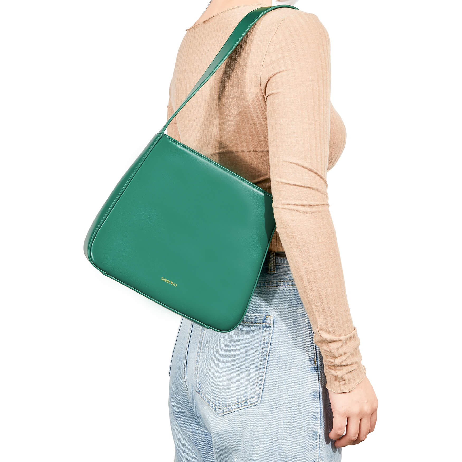 SINBONO Betty Shoulder Bag Green - Top Quality Leather Bag