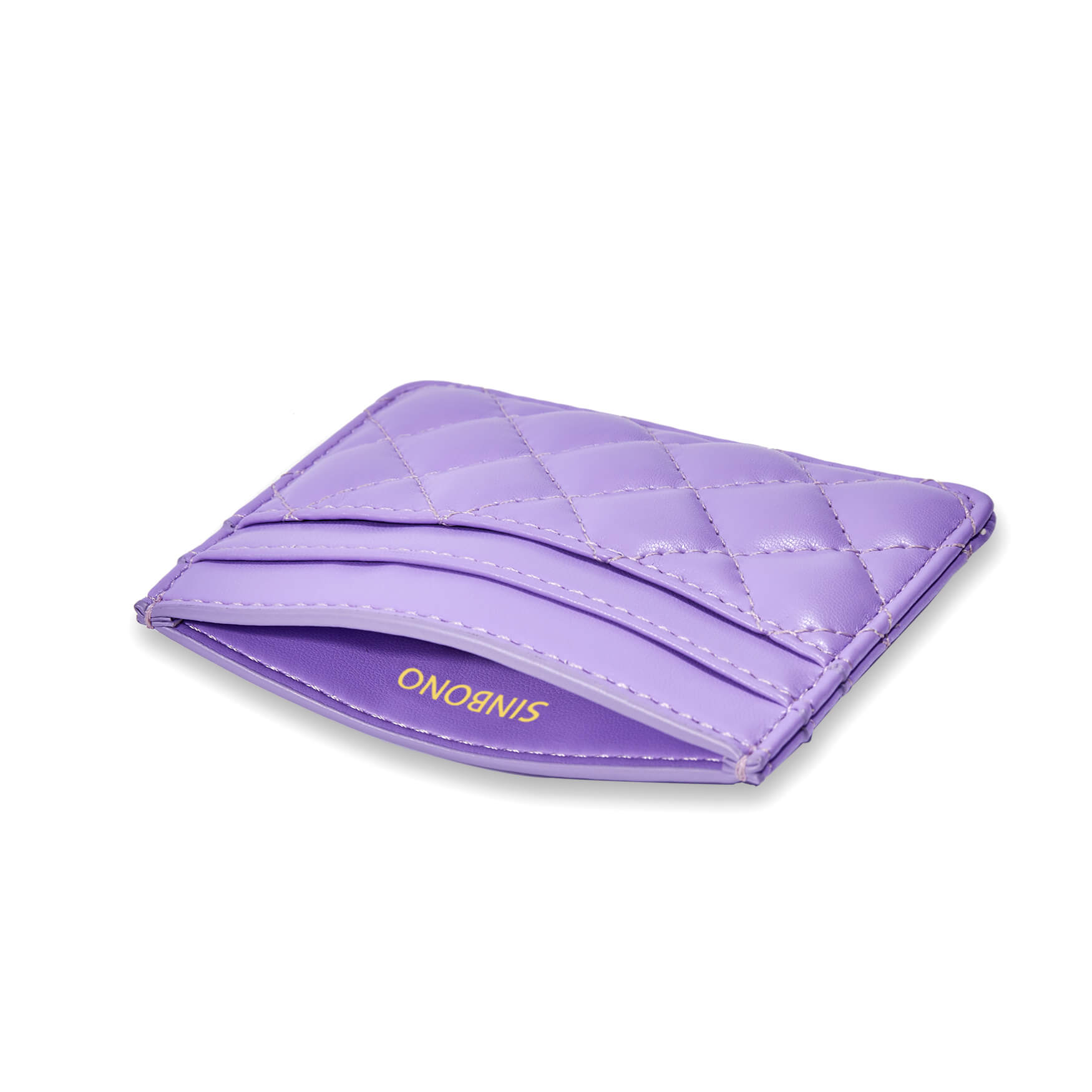 SINBONO Leather Business Card Holder Purple - Vegan Leather Card Holder