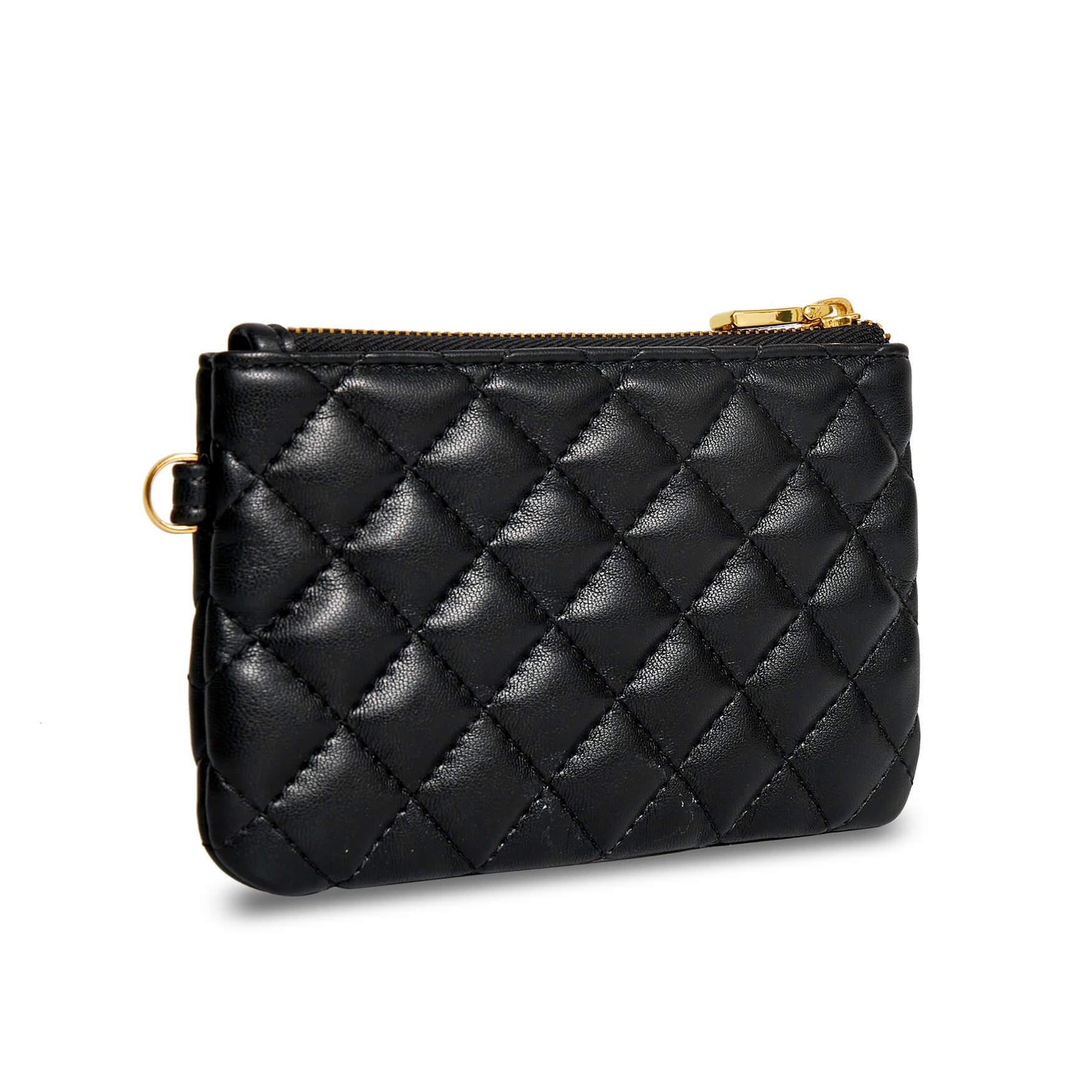 Quilted leather coin best sale purse on a chain