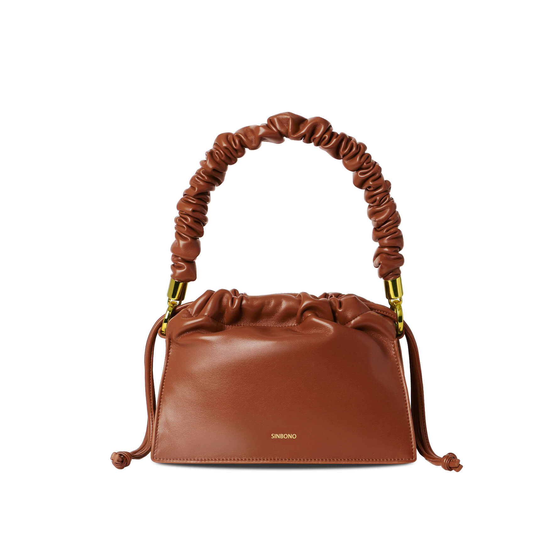 SINBONO Drawstring Vegan Handbag Brown