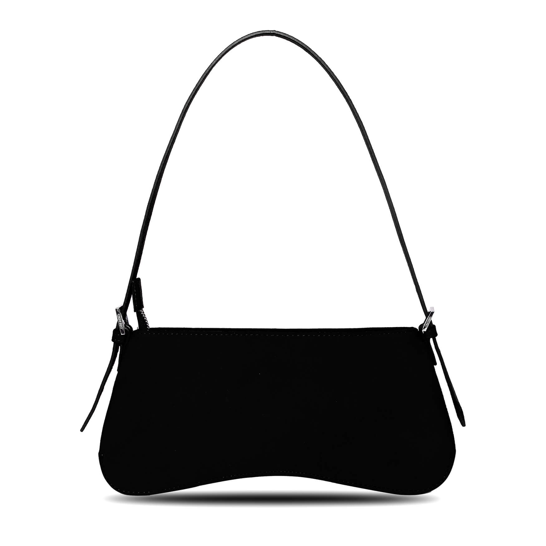 SINBONO Eva Shoulder Bag Black Faux Suede