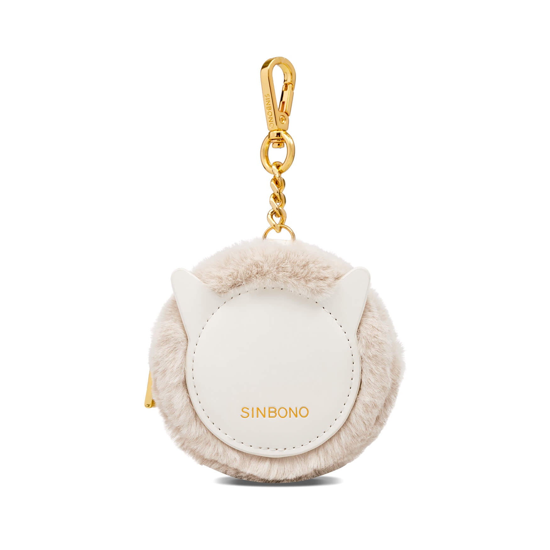 SINBONO Faux Rabbit Fur Earphone Case Light Beige