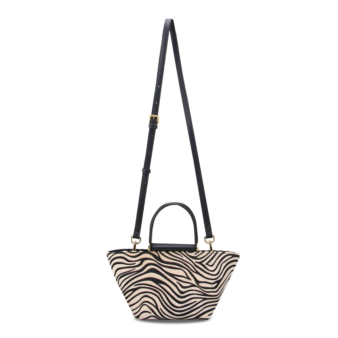 SINBONO Hand bag Vegan Handbags Beige Zebra Pattern