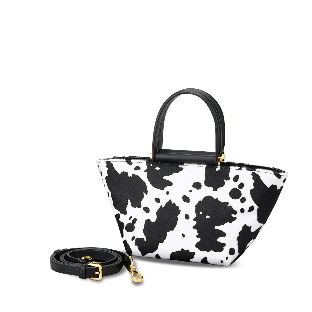 SINBONO Hand bag Vegan Handbags Black & White Cow Pattern