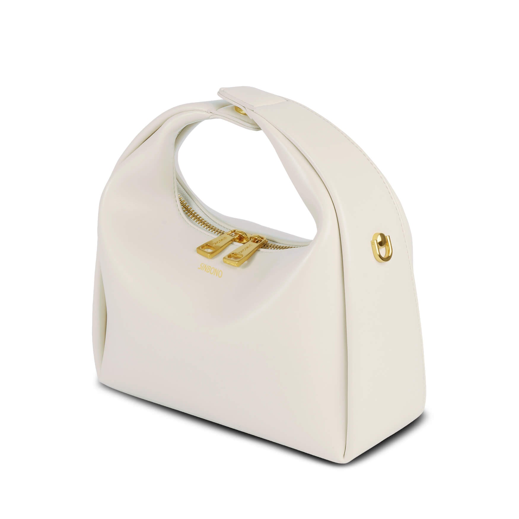 SINBONO Vienna Medium-Sized  Ivory Vegan Leather Purses