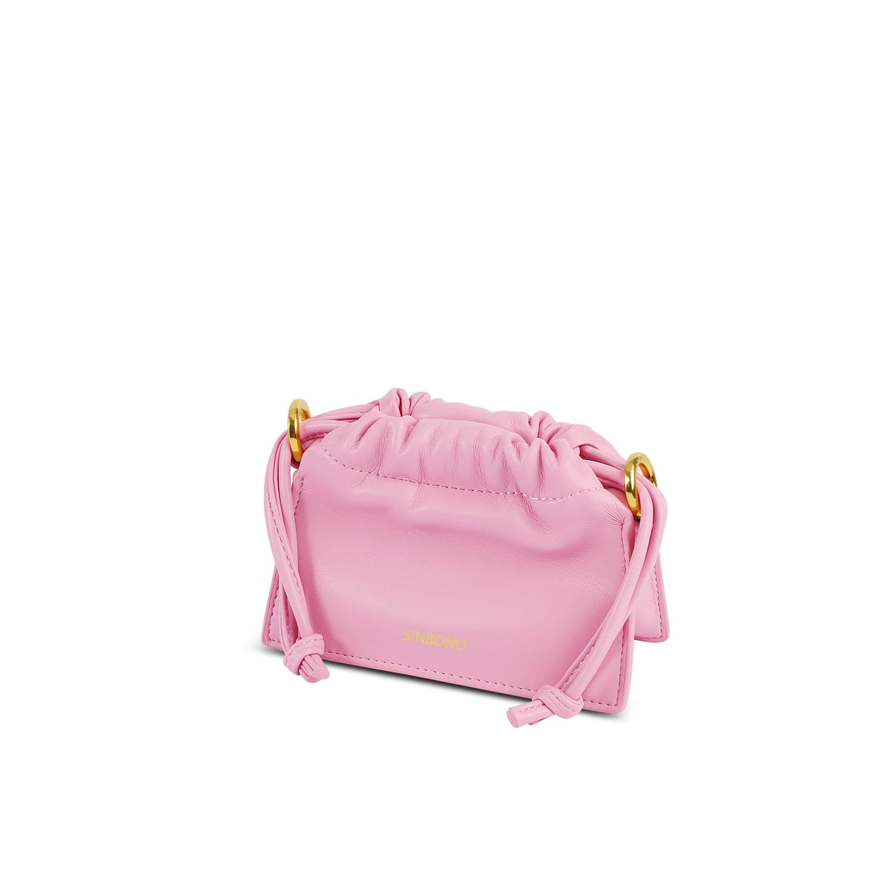 SINBONO Mini Drawstring Vegan Handbags Pink