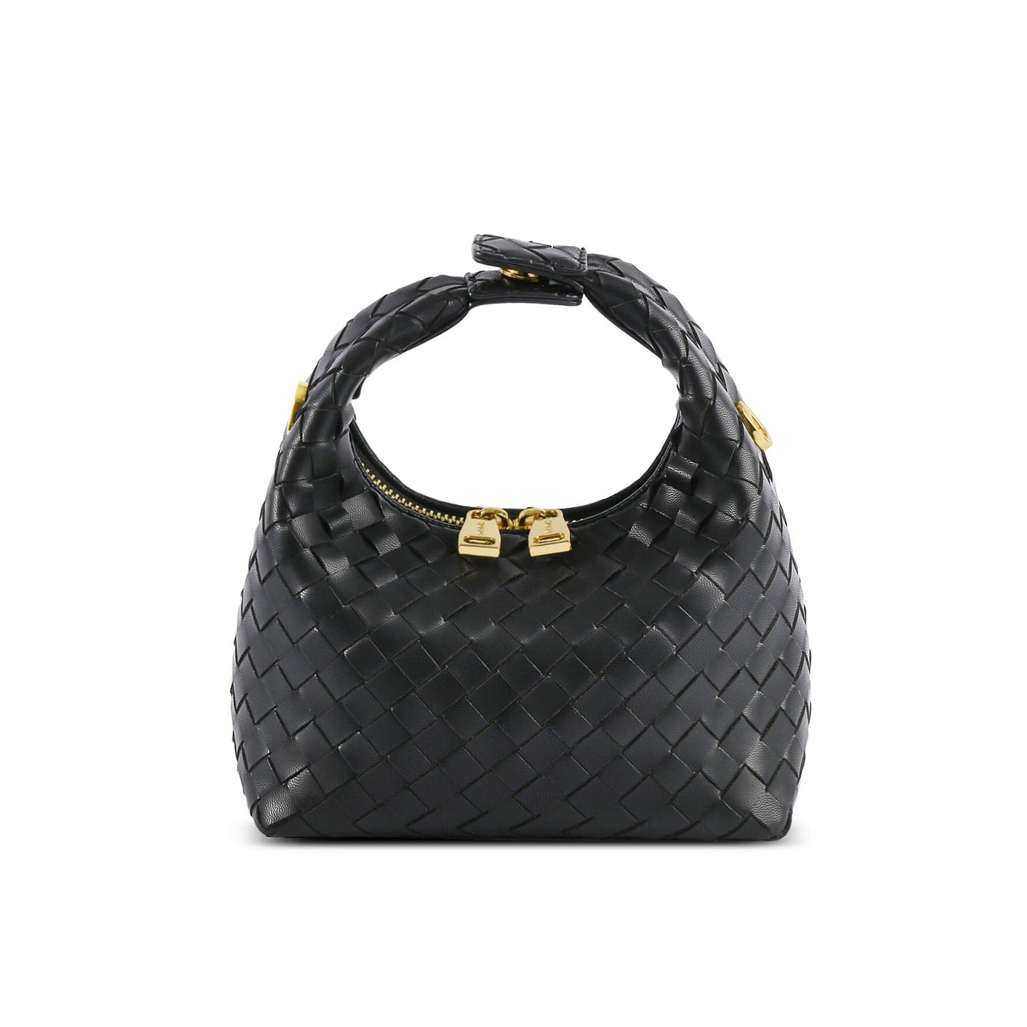 SINBONO Black Braided Women's Satchel Purse | Vienna Black Shoulder Bag