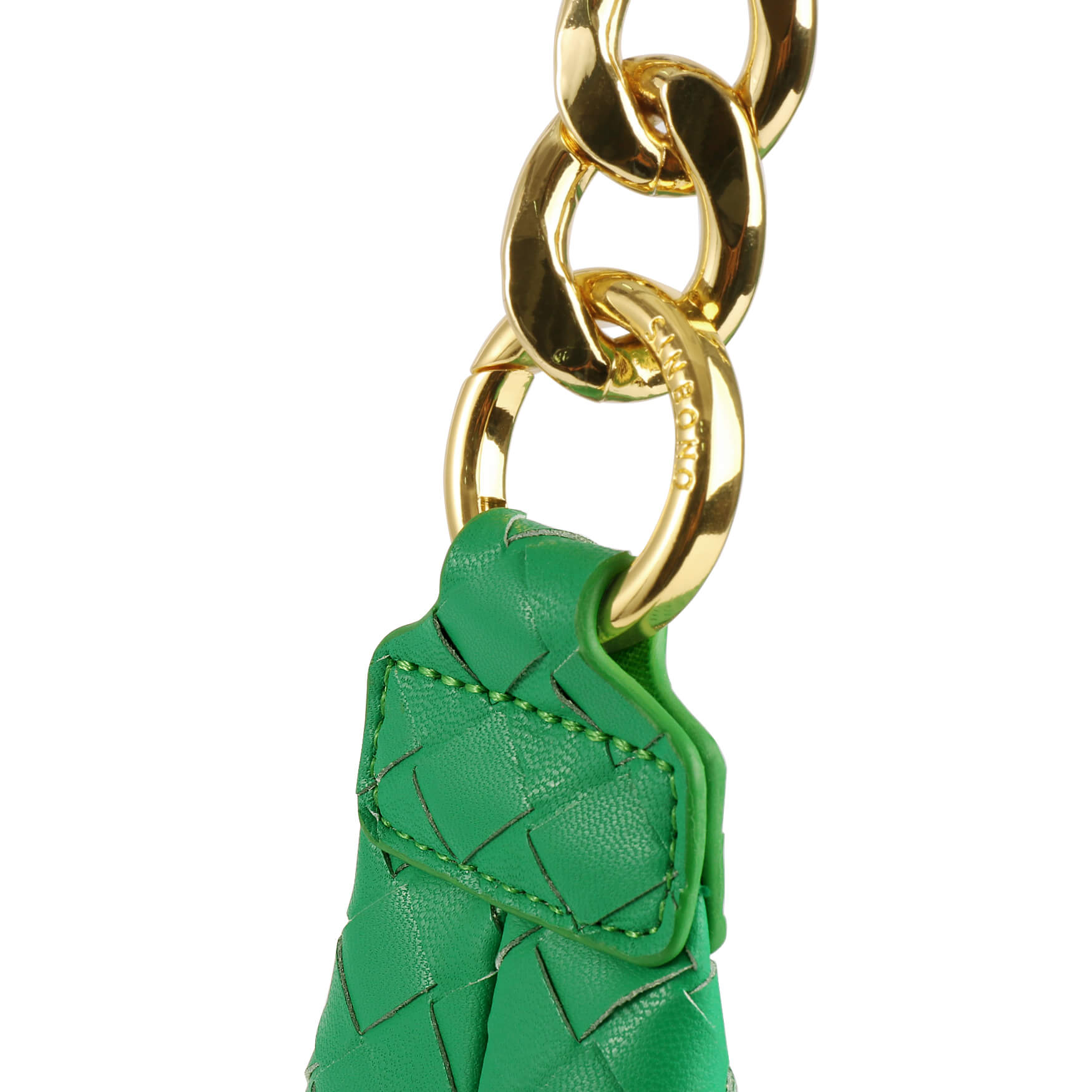 Green bag discount with gold chain